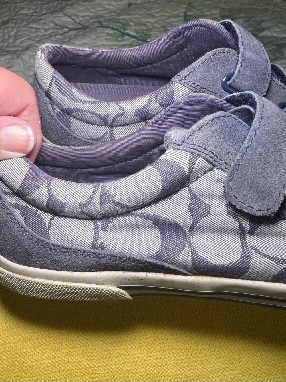 Coach Women’s Priya Signature Double Velcro Strap Sneakers in Gray